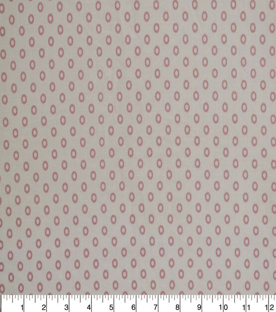 Pink Dots on Cream Quilt Cotton Fabric by Quilter's Showcase
