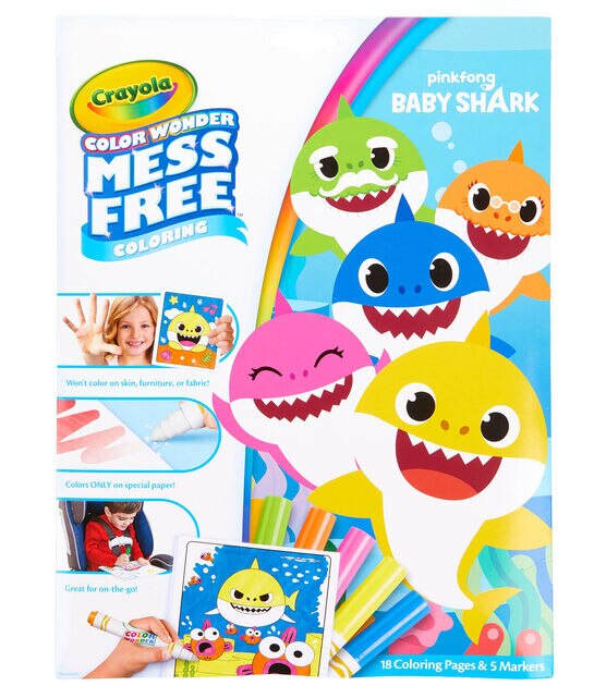 Crayola 23ct Color Wonder Baby Shark Mess Free Coloring Kit