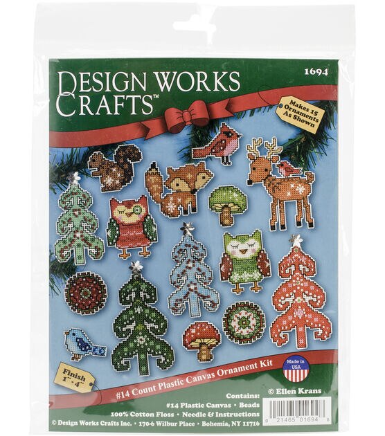 Design Works 15ct Woodland Friends Ornament Plastic Canvas Kit