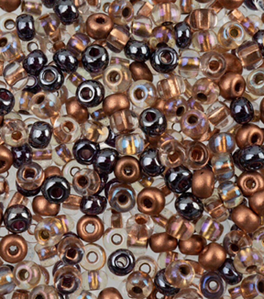 John Bead Czech Glass Beads 24G 6/0, Hematite Capri, swatch, image 42
