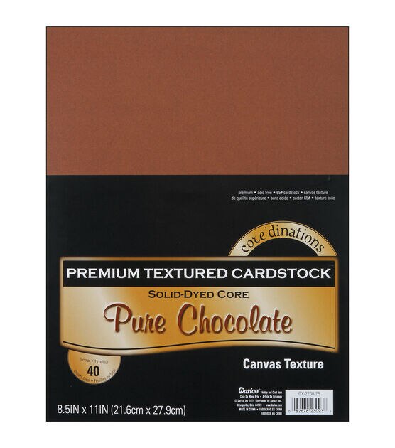 Cardstock 8.5"X11" 40 Pkg Chocolate Textured