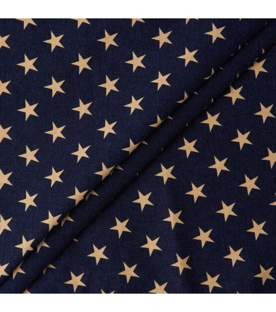 Rustic Stars on Blue 43'' Patriotic Cotton Fabric, , hi-res, image 3