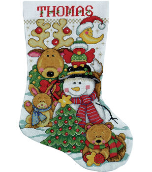 making new friends stocking counted cross stitch kit long 14 count - Cross Stitch Christmas Stockings making new friends stocking counted cross stitch kit long 14 count - Cross Stitch Christmas Stockings
