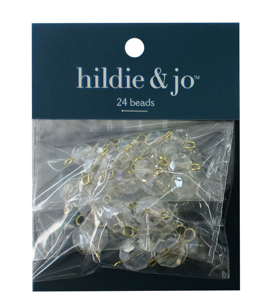 24pc Gold Crystal Aurora Borealis Faceted Glass Beads by hildie & jo