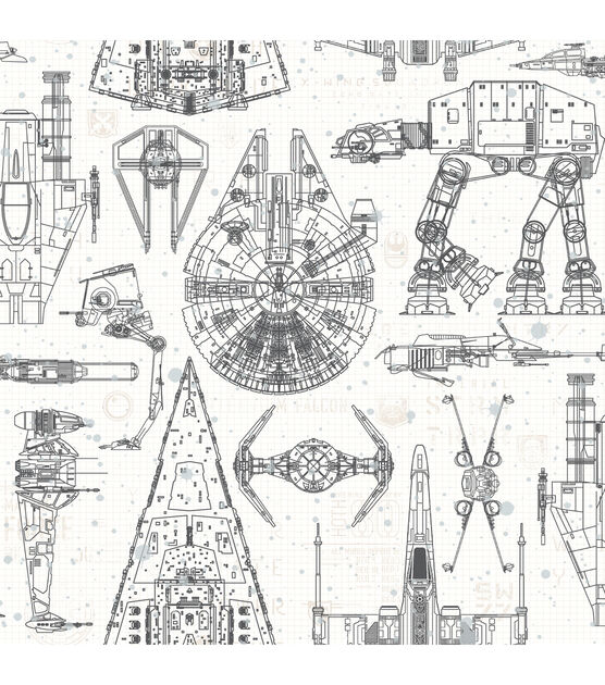 York Star Wars Blueprint Peel and Stick Wallpaper