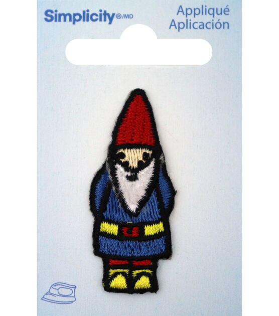 Simplicity 2" Embroidered Gnome Iron On Patch