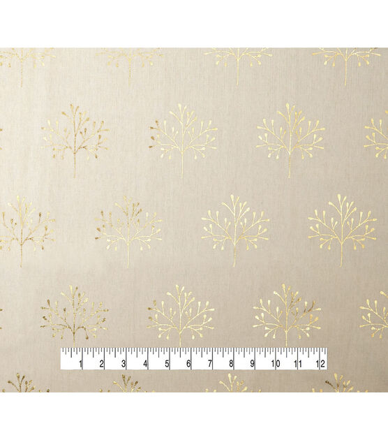 Dainty Metallic Trees Cotton Canvas Fabric, , hi-res, image 4