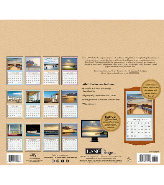LANG 2023 Seaside Wall Calendar, , hi-res, image 3