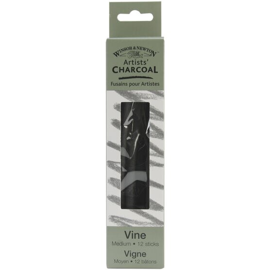 Winsor & Newton Artist Vine Charcoal Sticks Medium 12 Per Package