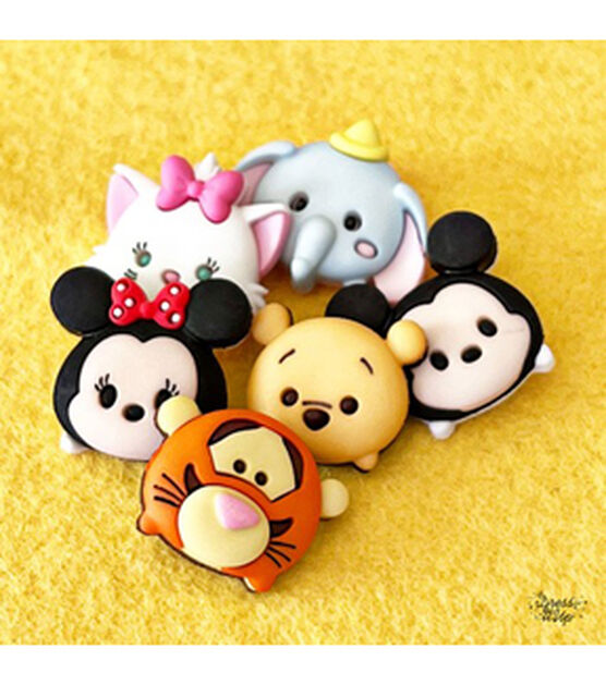 Dress It Up 6ct Plastic Disney Tsum Tsum Shank Buttons, , hi-res, image 2
