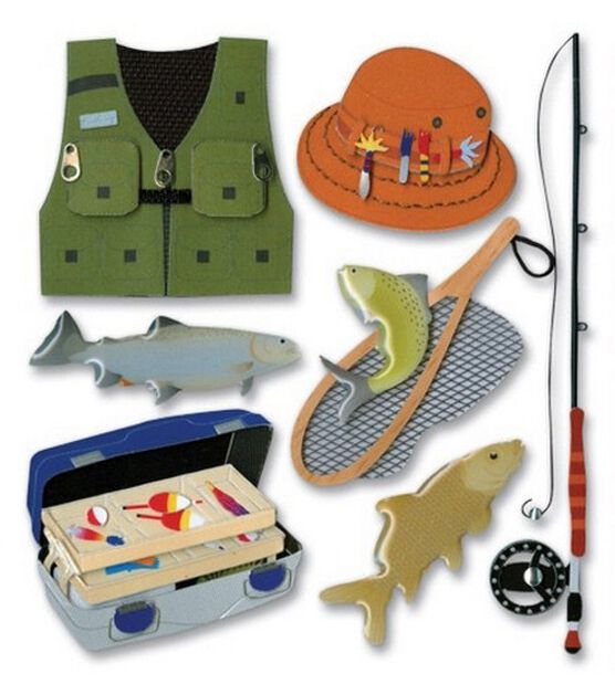 Jolee's Boutique Themed Ornate Stickers Fishing Trip