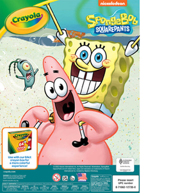 Crayola 96 Sheet Spongebob Squarepants Coloring Book With Stickers, , hi-res, image 2