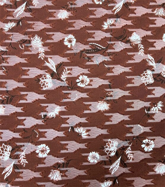 Red Ditsy Folk Floral Icons Silky Fabric, , hi-res, image 2