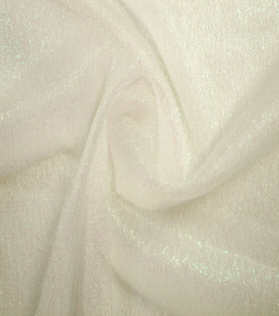 Netting Sparkle Mesh Fabric White Iridescent