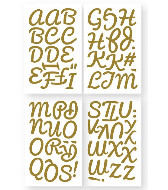 9-460 Chunky Alphabet - Gold Glitter Polyvinyl 2 Inch Iron-on