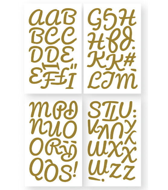 SEI 2 Gold Iron On Art Ultra Glitter Letters 63ct