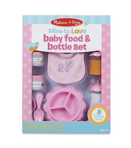 Melissa & Doug 8ct Mine to Love Baby Food & Bottle Set