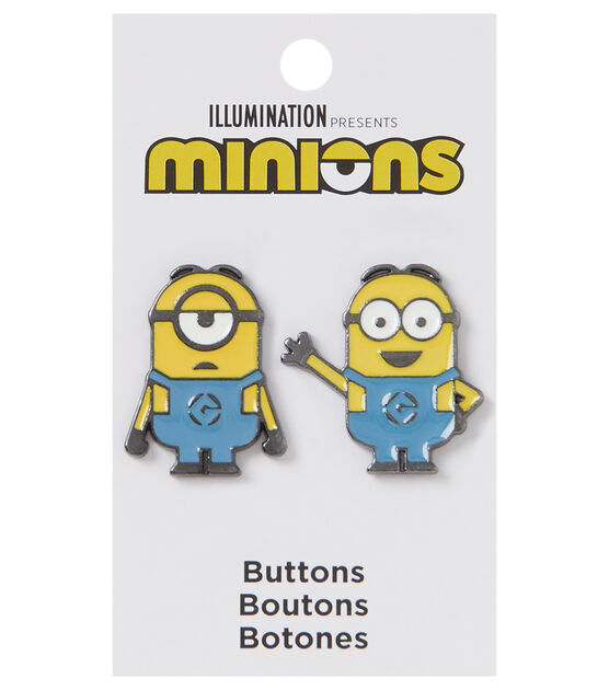 Blumenthal Lansing 1" Multicolor Minions Bob & Stuart Shank Buttons 2ct