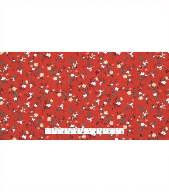 Floral Red 108" Wide Flannel Fabric, , hi-res, image 4