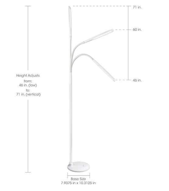 OttLite 71" Natural Daylight LED Flex Floor Lamp, , hi-res, image 2