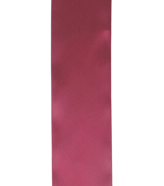Save the Date 2.5" x 30' Cranberry Satin Ribbon, , hi-res, image 2