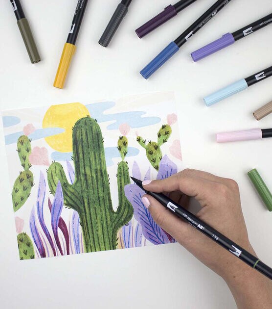 Tombow Dual Brush Pen Set, 10-Colors, Desert Flora, , hi-res, image 9