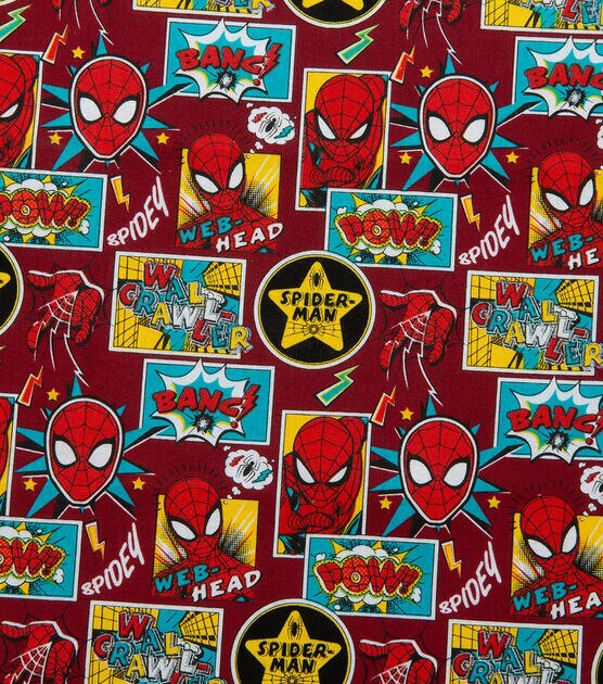  Spider-Man Web Head Toss Dark Grey Premium Quality 100% Cotton  Sold by The Yard. : Arts, Crafts & Sewing