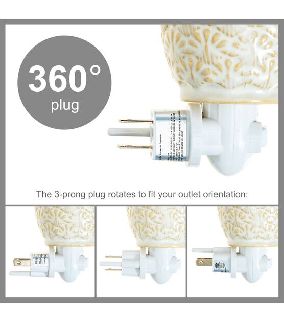 15 Watt White Ceramic Pineapple Plug In by Hudson 43, , hi-res, image 9