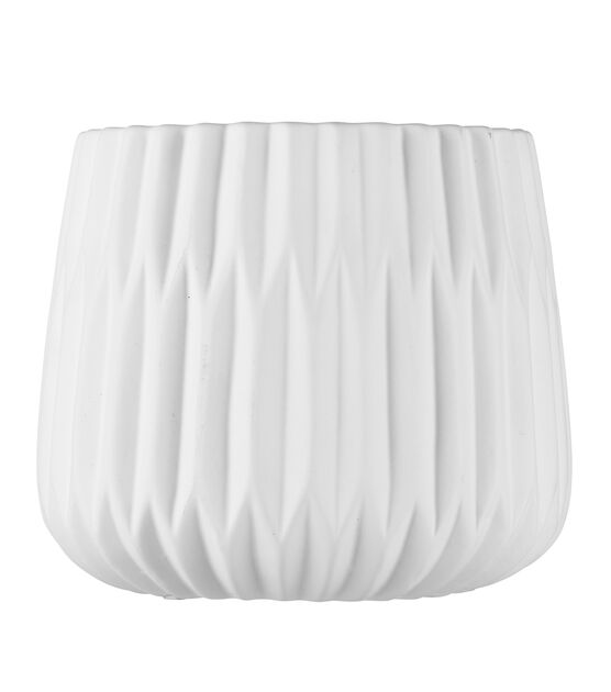 8.5" White Ceramic Container by Bloom Room