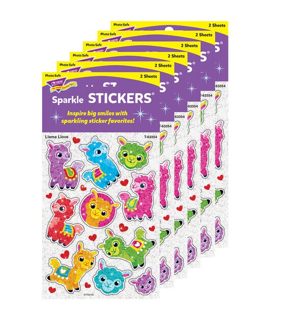 TREND 120pc Large Llama Llove Sparkle Stickers