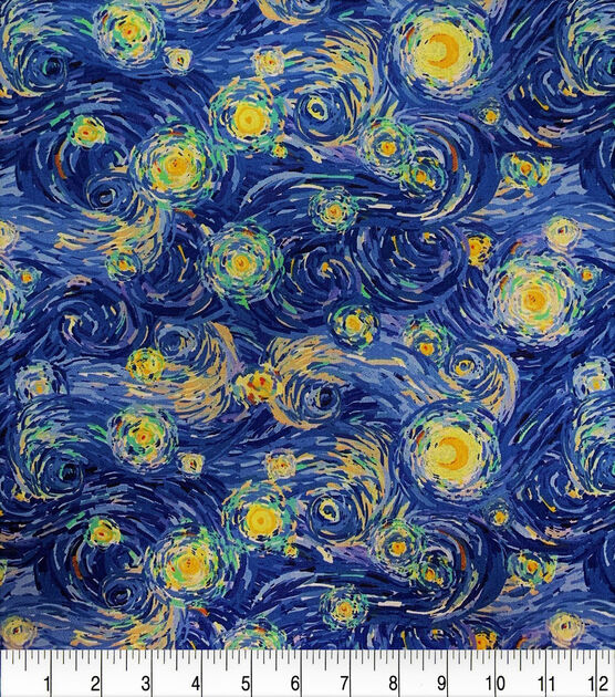 Blue & Yellow Swirls Quilt Cotton Fabric by Keepsake Calico