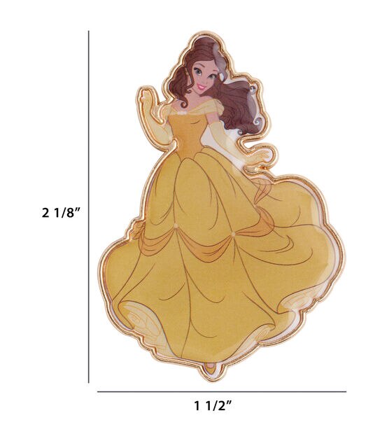 Blumenthal Lansing 1 1/2" Yellow Disney Princess Belle Shank Button, , hi-res, image 4