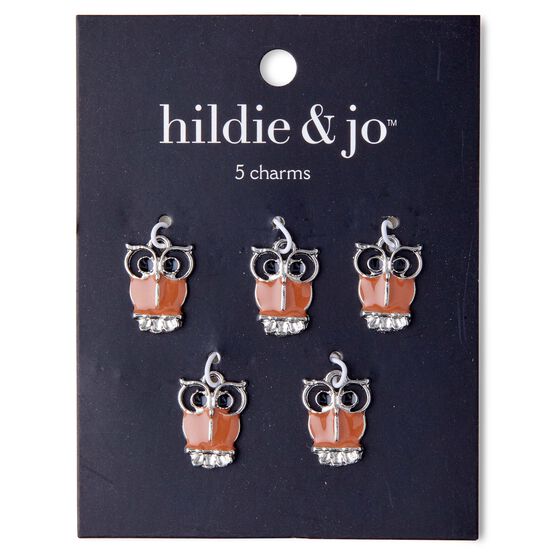 5pk Silver Owl Charms by hildie & jo