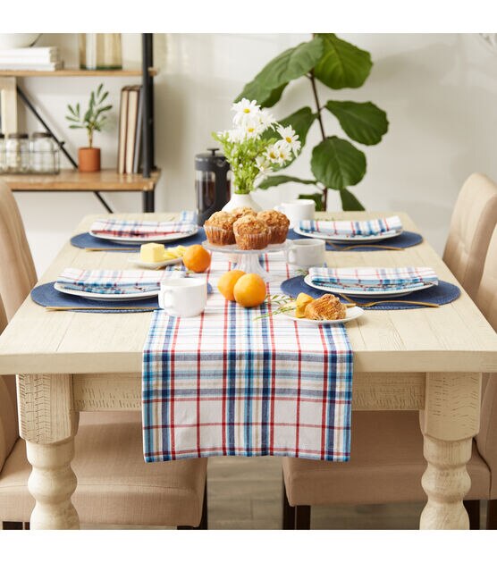 Design Imports Lighthouse Plaid Table Runner 14X72, , hi-res, image 5