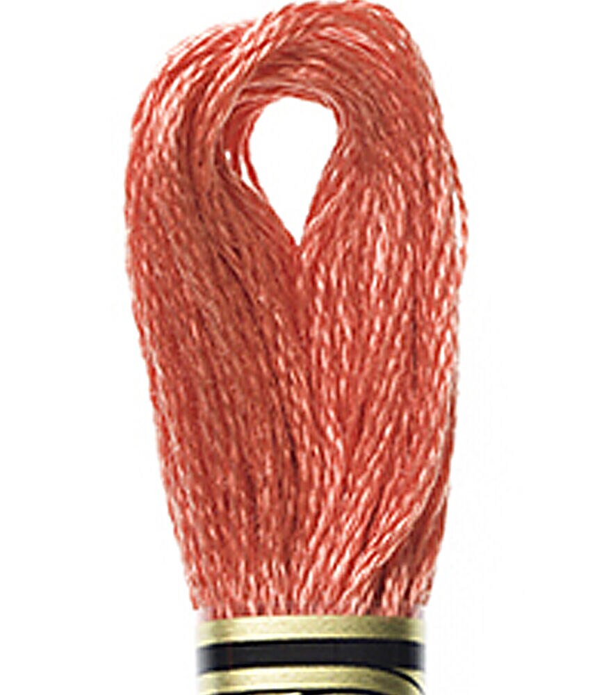 DMC 8.7yd Pink 6 Strand Cotton Embroidery Floss, 351 Coral, swatch, image 38