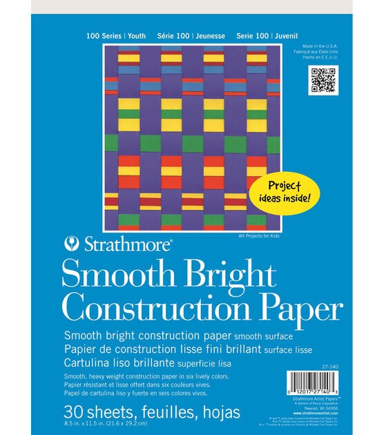 Strathmore 30 Sheet 8.5" x 11.5" Kids Smooth Bright Construction Paper