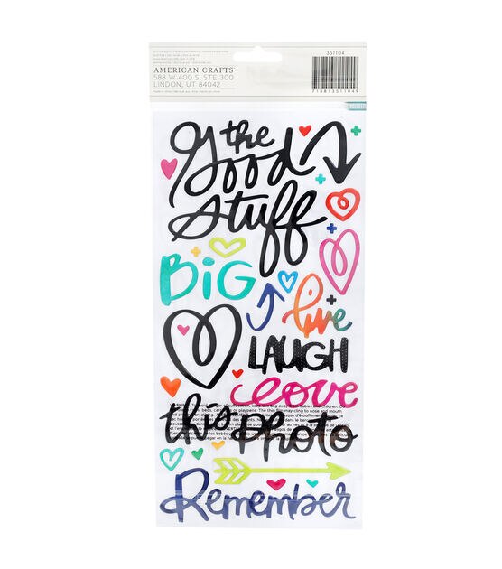 American Crafts Thicker Stickers Puffy Colorful, , hi-res, image 2