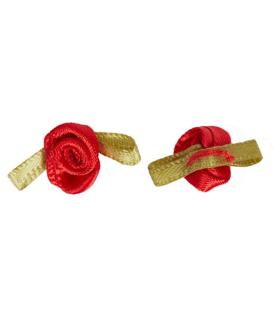 Miniature Tiny Ribbon Roses 1/4 Pack of 10 - choose your color