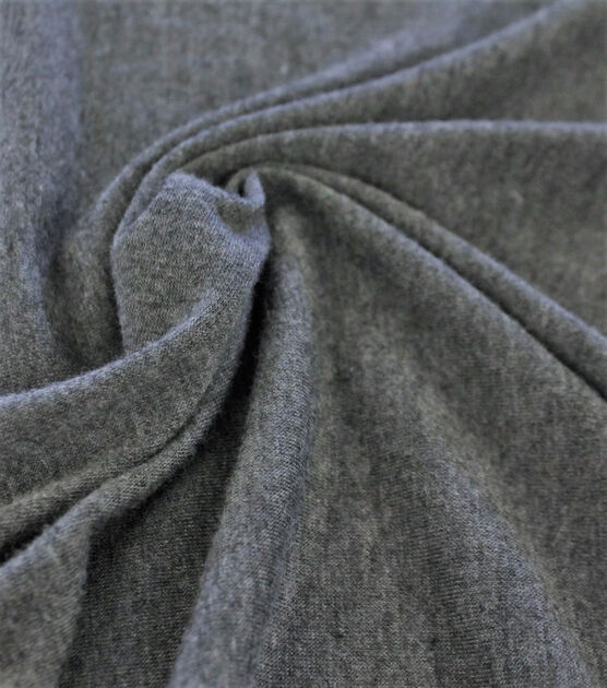 Knit Solid Polyester Rayon Fabric Heathered Charcoal | JOANN