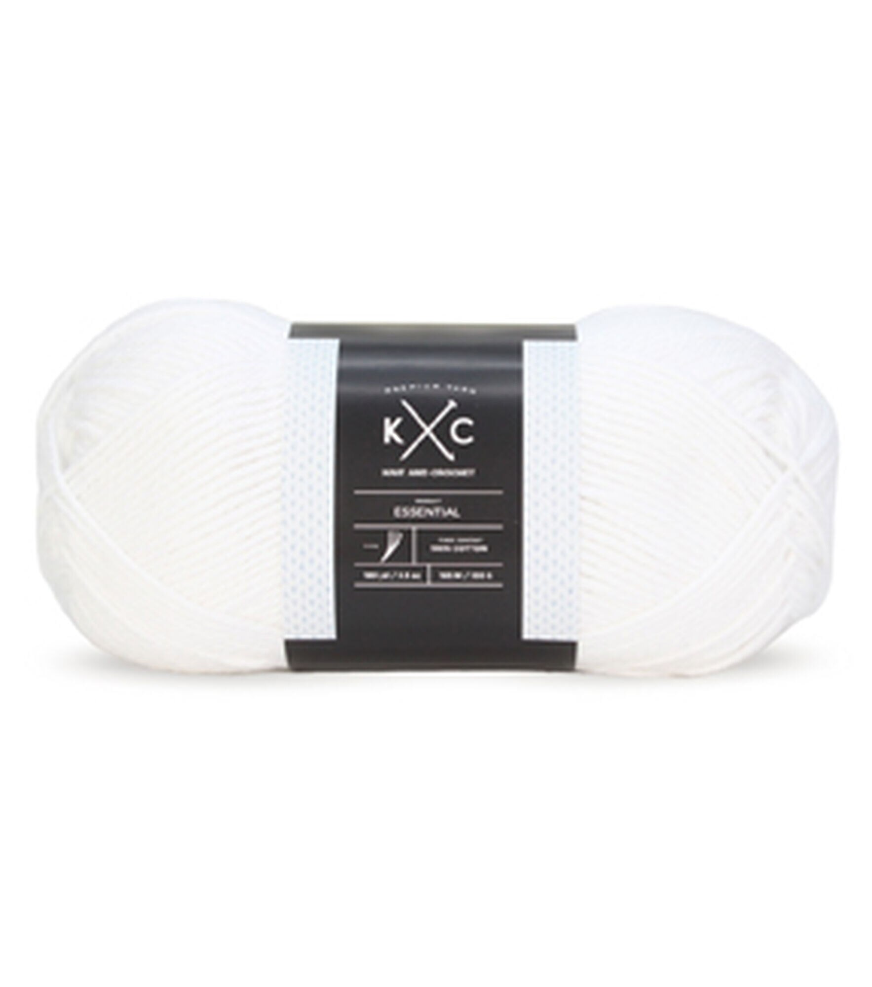180yds Essential Light Weight Cotton Yarn by K+C, White, hi-res
