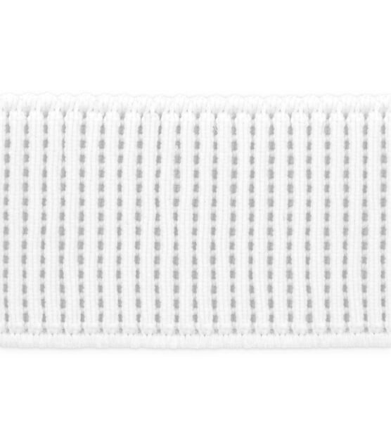 1'' Ribbed Non-Roll Elastic-White