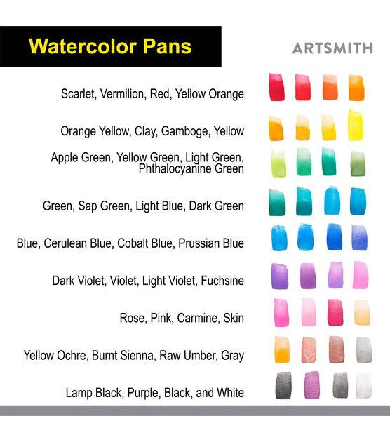 36ct Watercolor Pan & Brush Set by Artsmith, , hi-res, image 3