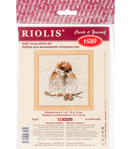 RIOLIS 4" Sparrow Create It Yourself Counted Cross Stitch Kit