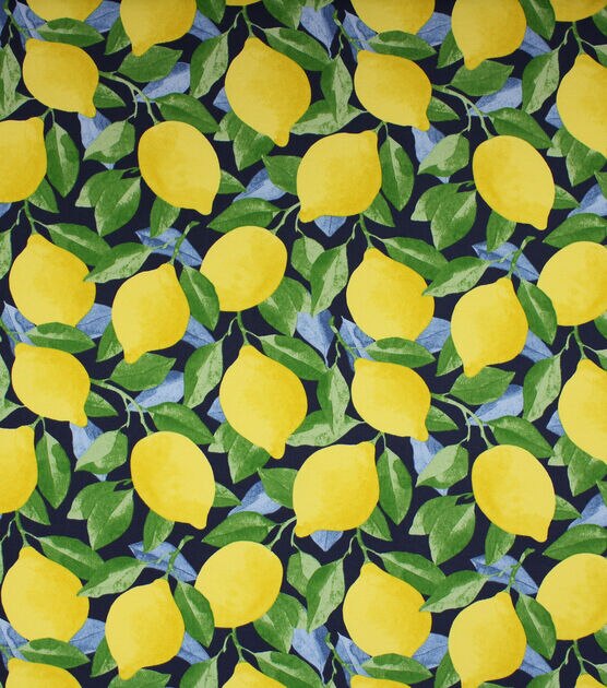 Solarium Citrus Sapphire Lemon Outdoor Fabric