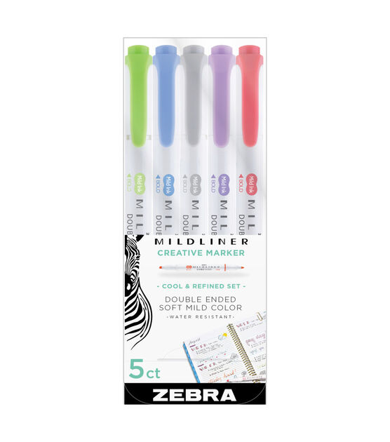 Zebra Mildliner Double Ended Highlighter Set 5 Colors Soft