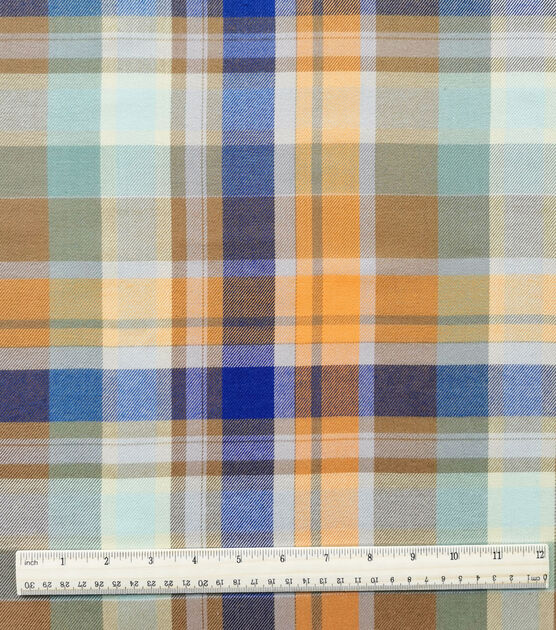 Fall Brushed Plaid Polyester Flannel Fabric, , hi-res, image 2