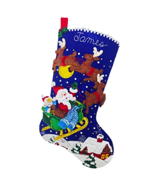 Bucilla 18 Santa's Sleigh Ride Felt Stocking Kit