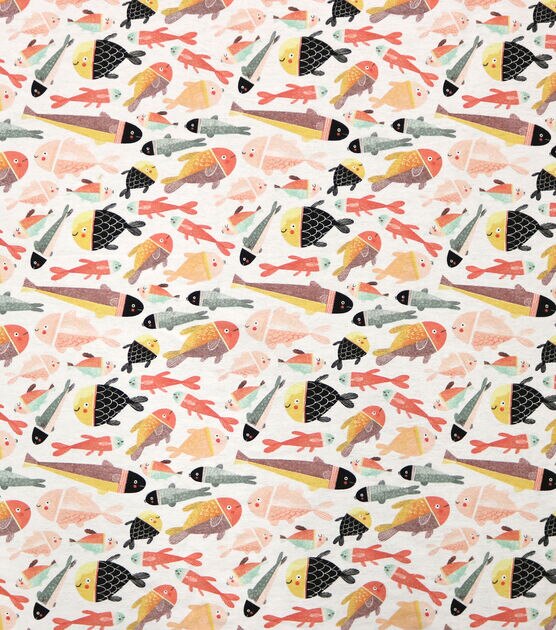 Crowded Pastel Fish Super Snuggle Flannel Fabric