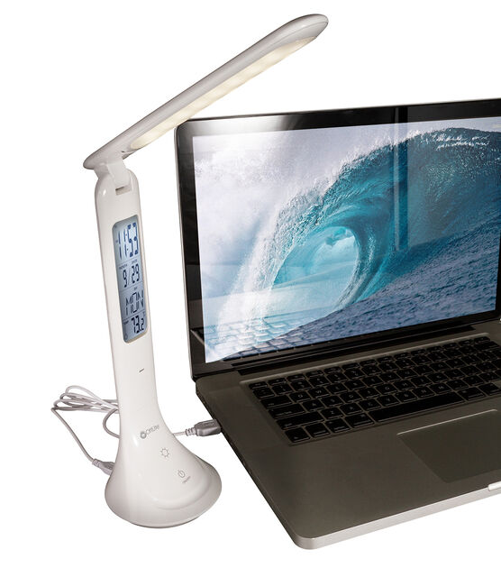 OttLite 15" White LED Travel Rechargeable Desk Lamp, , hi-res, image 2