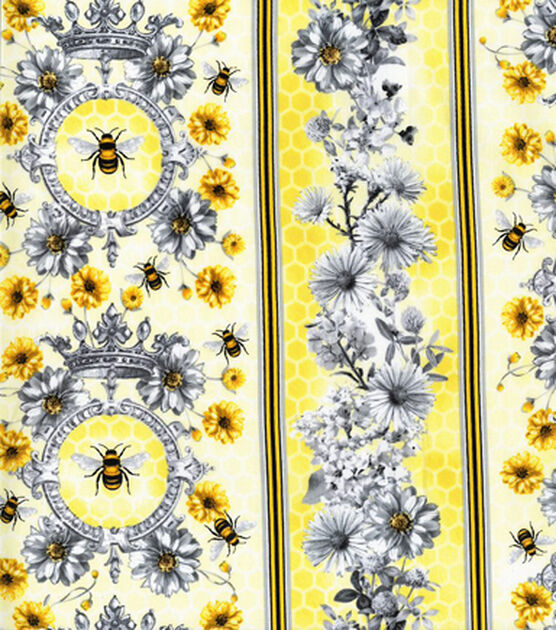 Hi Fashion Honey Bee Stripes Premium Cotton Fabric